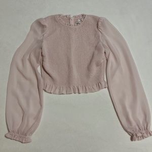 Aritzia Wilfred Light Pink Long Sleeve Blouse | Women’s size small